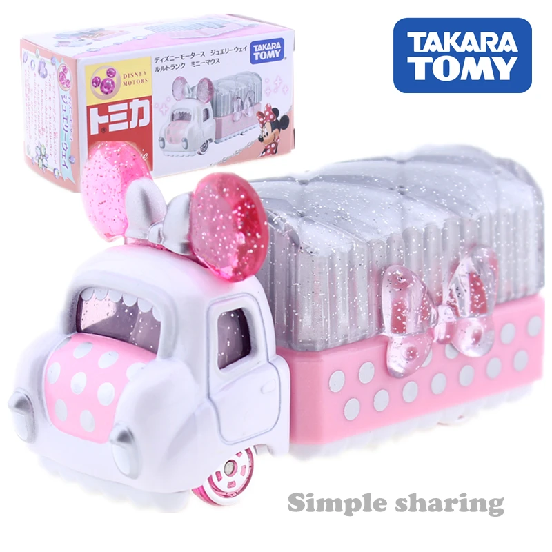 

takara tomy Tomica Disney Motors Jewelry Way car toy Lulu Trunk Minnie Mouse anime figure baby toy Diecast miniature model kit