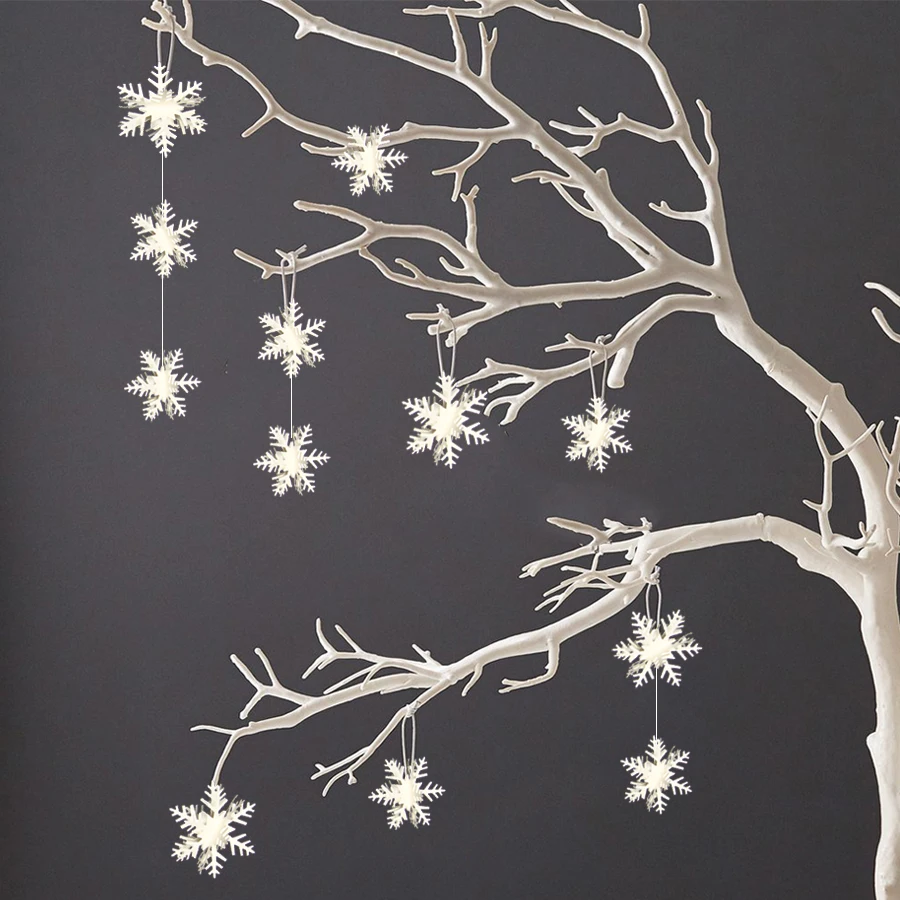 Frozen Birthday Party Supplies 3M White Shiny 3D Snowflake Paper Garland Christmas Wedding Scene New Year Banner Home Decoration