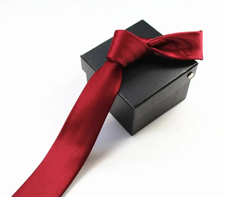 RBOCOTT Solid Skinny Tie Mens Slim Tie Casual Wear For Men 6cm Plain Neck Ties For Wedding Party Corbatas Package Without Box