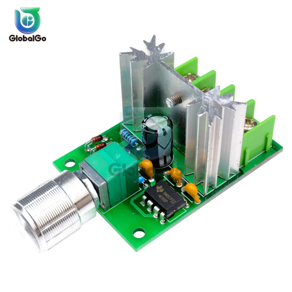

6A DC Motor Fan Speed Controller Switch Module DC Power 6V-12V DC Motor Speed Controller Regulator Board Heat Sink Resistor