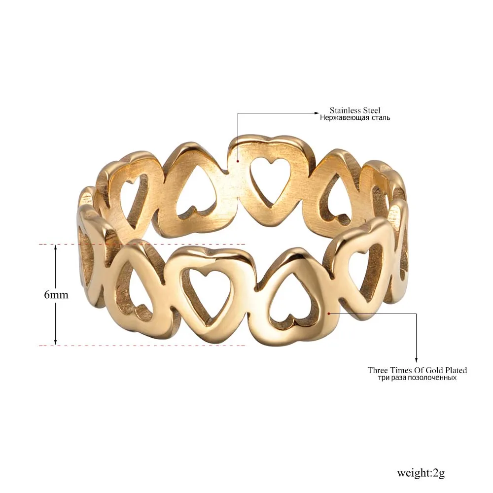 Женское кольцо AENINE из нержавеющей стали 316L в форме сердца|ring jewelry|womens rings jewelrywomen |