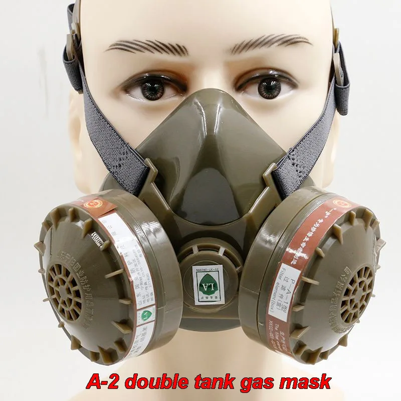 Goedkoop Nieuwe Een 2 pairs van organische gas tank gas masker activated carbon maskers chemische verf slijpen stofmasker pakket mail