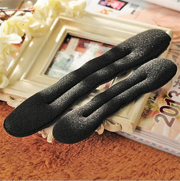 

2 Pcs / Set Girls and Women Magic Twister Hair Styling Sponge Roller Hairdisk Bun Making Tool Black Braid Maintenance