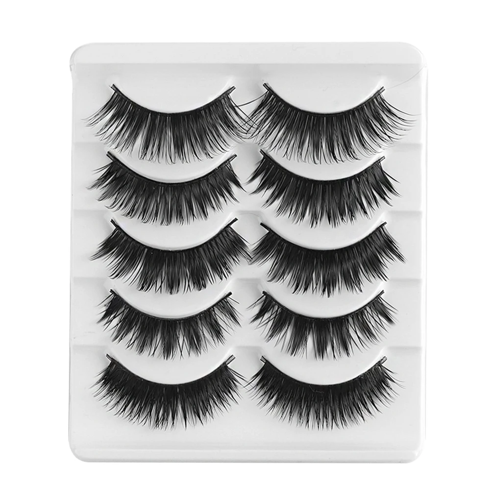 

5Pairs/Box Handmade Gorgeous Thick Mixed Soft False Eyelashes Wispy Long Cross Full Strip Eye Lashes Makeup Extension Tools