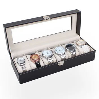 

6 Slots Wrist Watches Jewelry Display Storage Organizer Leather Box Case Accessory ONLY Watch Display Storage Box Holder