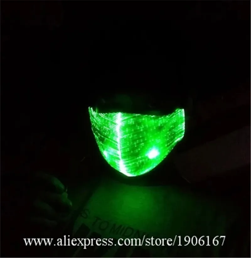 

Colorful Led Fiber Optic Luminous Party Mas Led Glowing Light Up Face Mask Christmas Halloween Event Illuminated Nightclub M