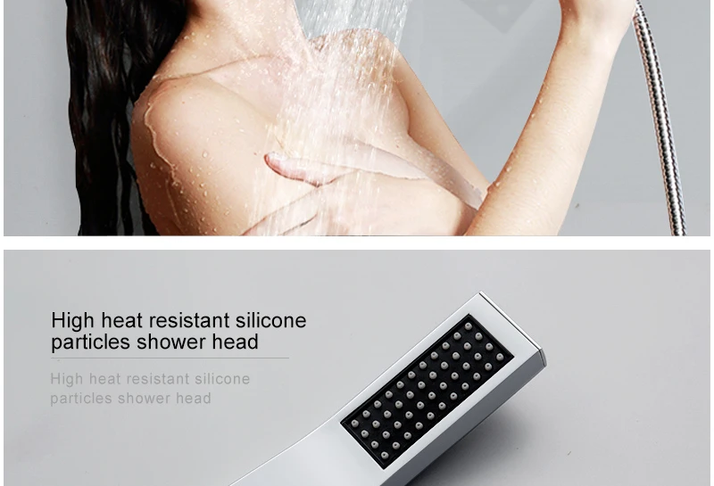 hm Shower System Double Waterfall Rainfall Large Ceiling LED Rain Shower Head Recessed Automatic Color Change Thermostatic Tap (22)