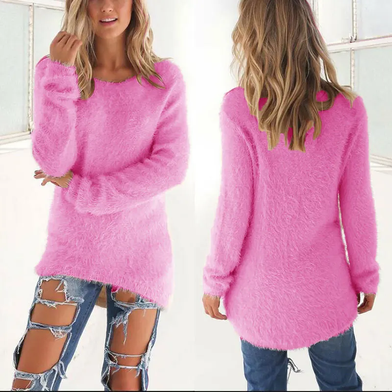

Spring Autumn Sweater Women Loose Long Sleeve Solid Warm Pullovers Tops GDD99