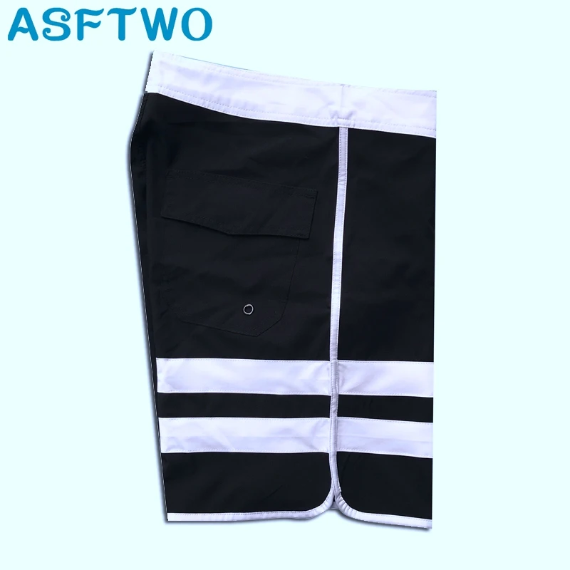 Эластичные тканевые пляжные шорты мужские летние пляжные штаны домашние бермуды ASFTWO быстросохнущие черные шорты для спортзала 30 32 34 36 38