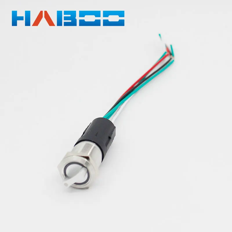 

5pcs/lot diameter 19mm LED selector switch on-off 2position selector switch with socket 1NO+1NC