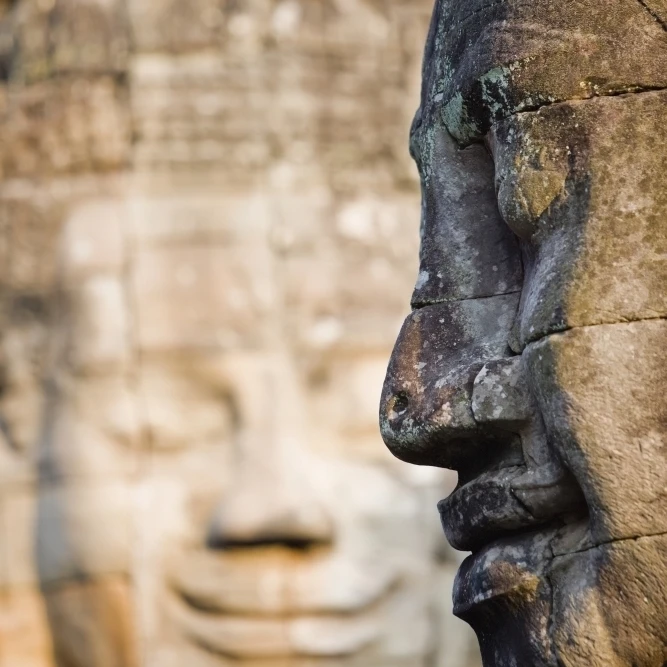 Profile Of Avalokiteshvara Statue From Bayon Temple  Angkor Siem Reap Cambodia Poster Print (24 x 38)
