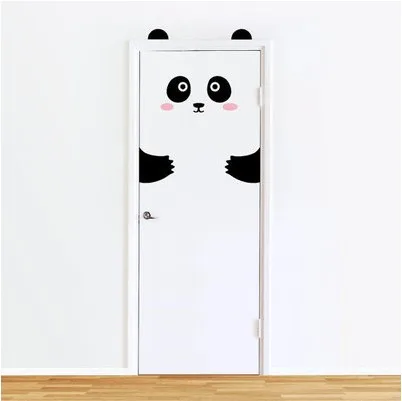 panda Пейзаж узор двери обои наклейки пляж, волны, закат домашний Декор Двери Плакат для стены наклейки на дверь 200 см* 77 см - Цвет: panda