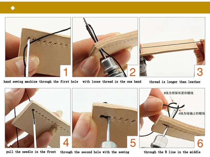 DIY инструмент для шитья кожи, ручная швейная машина для кожи, вощеная нить для кожаного ремесла, края для шитья, ремни, обувные инструменты