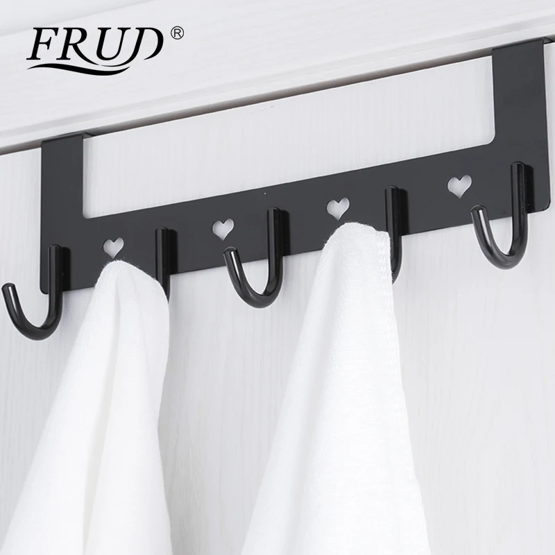 FRUD High Quality Black Clothes Hook Bedroom Backpack Hook up Space Aluminum Towel Door Hook Bedroom Hardware Accessories Y38025 FRUD High Quality Black Clothes Hook Bedroom Backpack Hook up Space Aluminum Towel Door Hook Bedroom Hardware Accessories Y38025