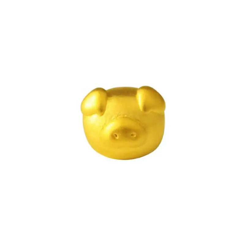 

Pure 24K Yellow Gold Bracelet 3D 999 Gold Pig Weave Bracelet Children Gift