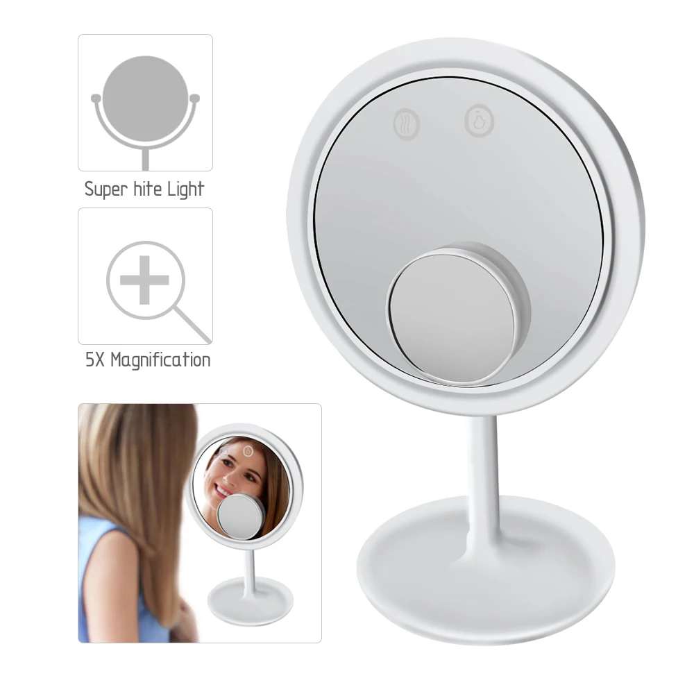 LED makeup mirror зеркало для макияжа зеркало с подсветкой Светодиодный с освещенный туалетный столик зеркало 5X увеличительное miroir светодиодный miroir grossissant увеличительное с светодиодный подсветкой - Цвет: 5X