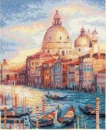 Cross Stitch Kit Venice Venise City of Water Boat Bridge