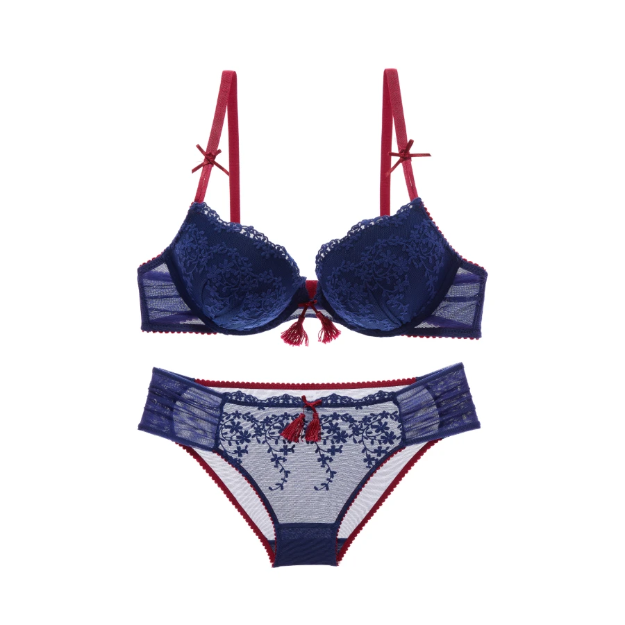 

New Sexy Lace bra brief set gathered underwear Woman push up bra set,brassiere lingerie set summer thin bra sets