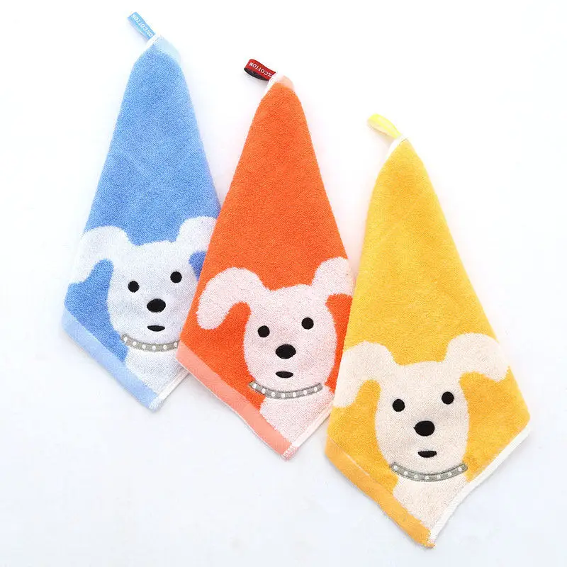 

1 PC 30*30cm Cotton Square Towel Cartoon Dog Pattern Embroidered Children Kids Gift Soft Face Body Hair Washcloth Quick Dry