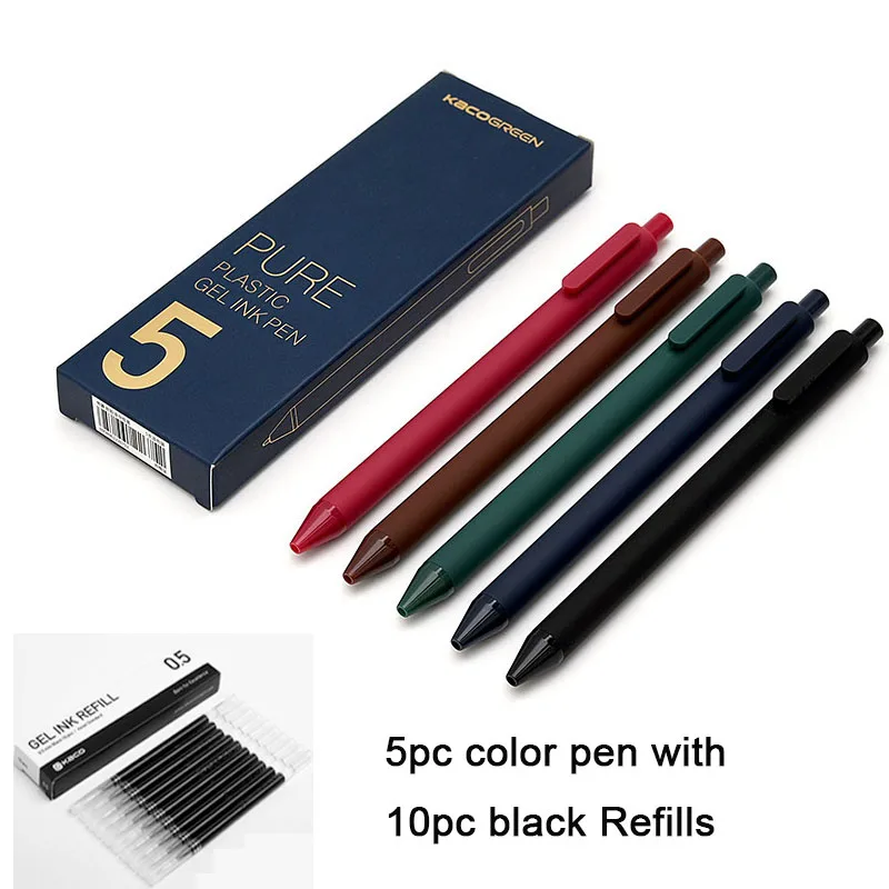 Xiao mi KACO Sign Pen, mi пластиковая гелевая чернильная ручка, цветная/черная чернильная ручка, 0,5 мм, долговечная ручка mi Signing, канцелярские принадлежности
