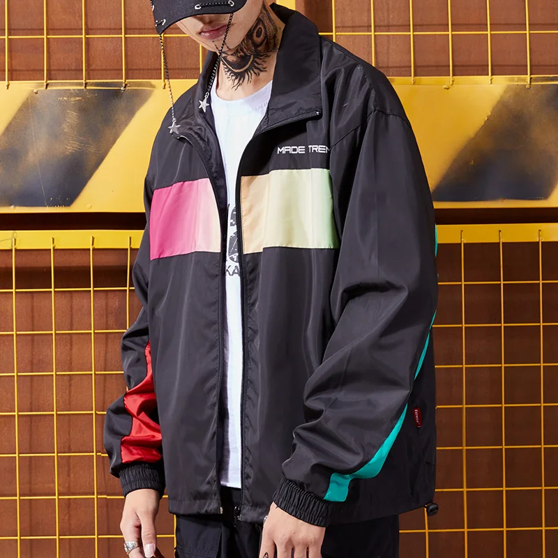 

Hip-hop punk wind street locomotive coat stage assault men's and women's zipper night clothes trench