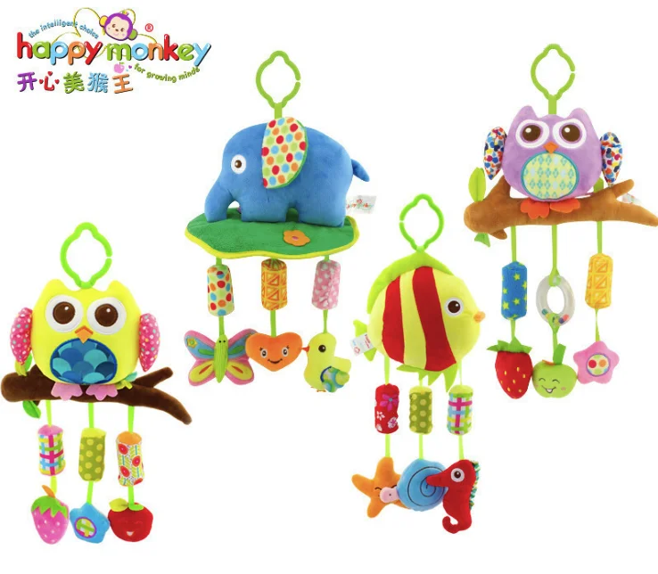 Baby Rattles Mobiles Bed Baby Stroller Pendant Cute Cotton Plush Owl