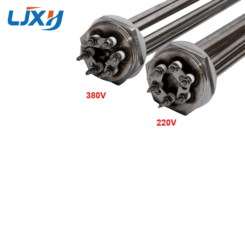 LJXH 220V/380V DN40 Water Heater Heating Element with Plug Head Nut Power 3KW/4.5KW/6KW/9KW/12KW All 304SS for Water Tankless 5