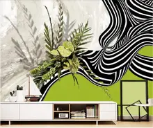 Custom wallpaper Nordic abstract plant flower line marble art background wall - decorative waterproof material Custom wallpaper Nordic abstract plant flower line marble art background wall - decorative waterproof material
