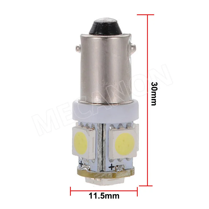 20 шт. BA9S T4W 5 SMD 5050 Светодиодный AC 6,3 V 6V неполярный пинбол машина светильник лампа не ореолы анти мерцающий DC6V