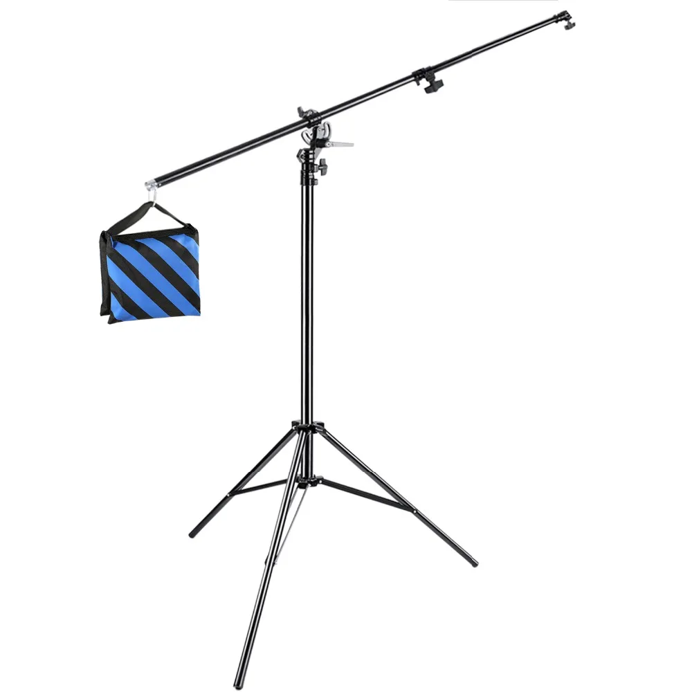 Aluminum Alloy Empty Sandbag Neewer Photo Studio 13 feet/3.9 Meters 2-in-1 Light Stand with 74.8-inch Boom Arm and Blue Sandbag for Supporting Softbox Studio Flash for Video Portrait Photography