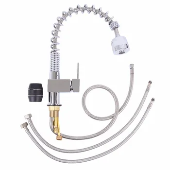

(Ship from UK) Modern Monobloc Kitchen Tap Swivel Pull Out Spray Mixer Chrome Brushed Faucet