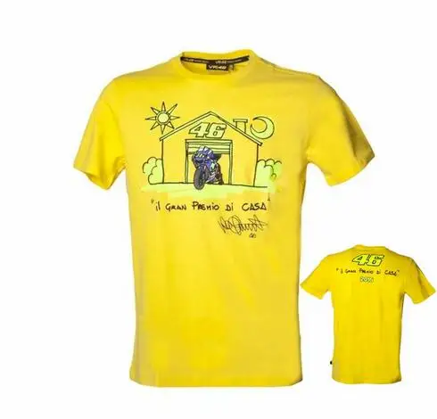 Новые Трикотажные Одежда Хлопка Luna Росси VR46 MOTOGP Racing Team Футболки Летние спорта На