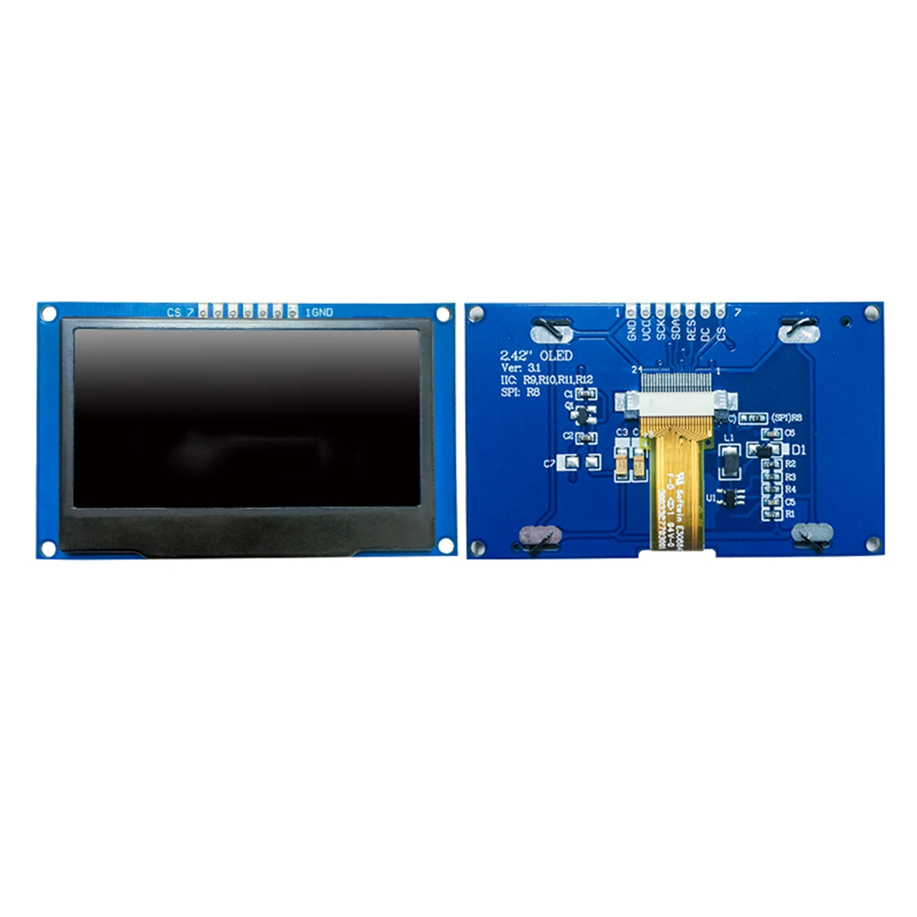 1 шт. белый 2,4" 2,42 дюймов ЖК-экран 128x64 OLED дисплей модуль IIC igc SPI серийный для C51 SPD0301