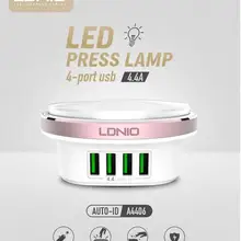 LDNIO A4406 5 В 4.4A 4 USB Универсальный Quick Зарядное устройство путешествия светодиодный стены Зарядное устройство мобильная зарядка Главная Путешествия для Iphone samsung Galaxy