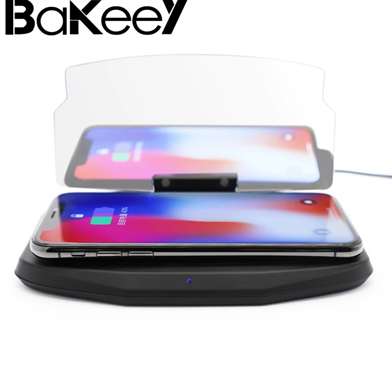 

High Quality Bakeey Qi Wireless Fast Charger Car HUD Holder Head Up Display Projector Bracket For iPhone- X S9+