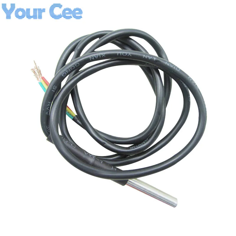 

1pcs Stainless Steel Package 1 Meters Waterproof DS18b20 Temperature Probe Temperature Sensor 18B20