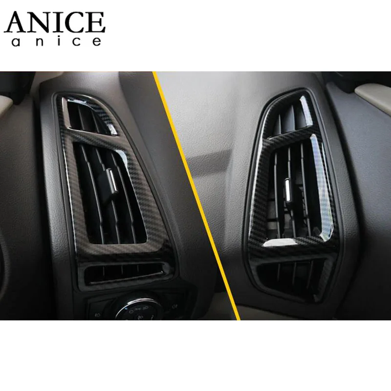 Для Ford Focus MK3 2012- углеродное волокно Цвет ABS интерьер приборной панели кондиционер вентиляционная отделка 3 шт. LHD левая сторона