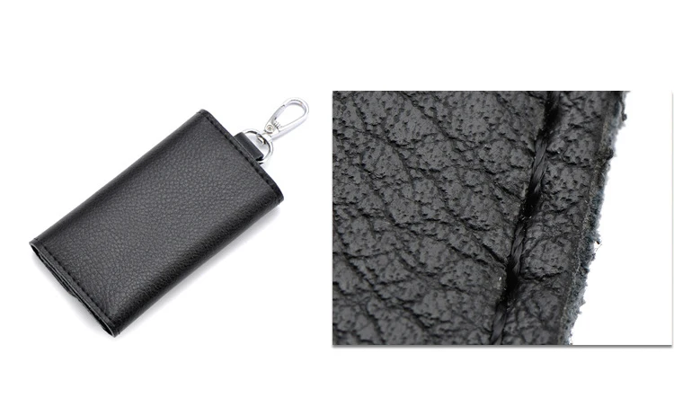 textured leather key wallet