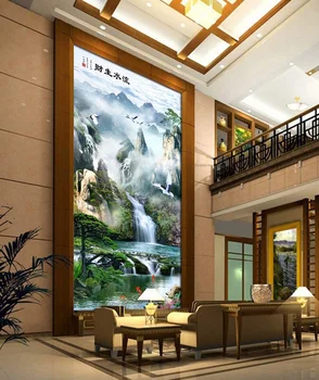 

3d wallpaper custom mural non-woven wall sticker Chinese landscape water landscape porch background 3d wall mural wallpaper