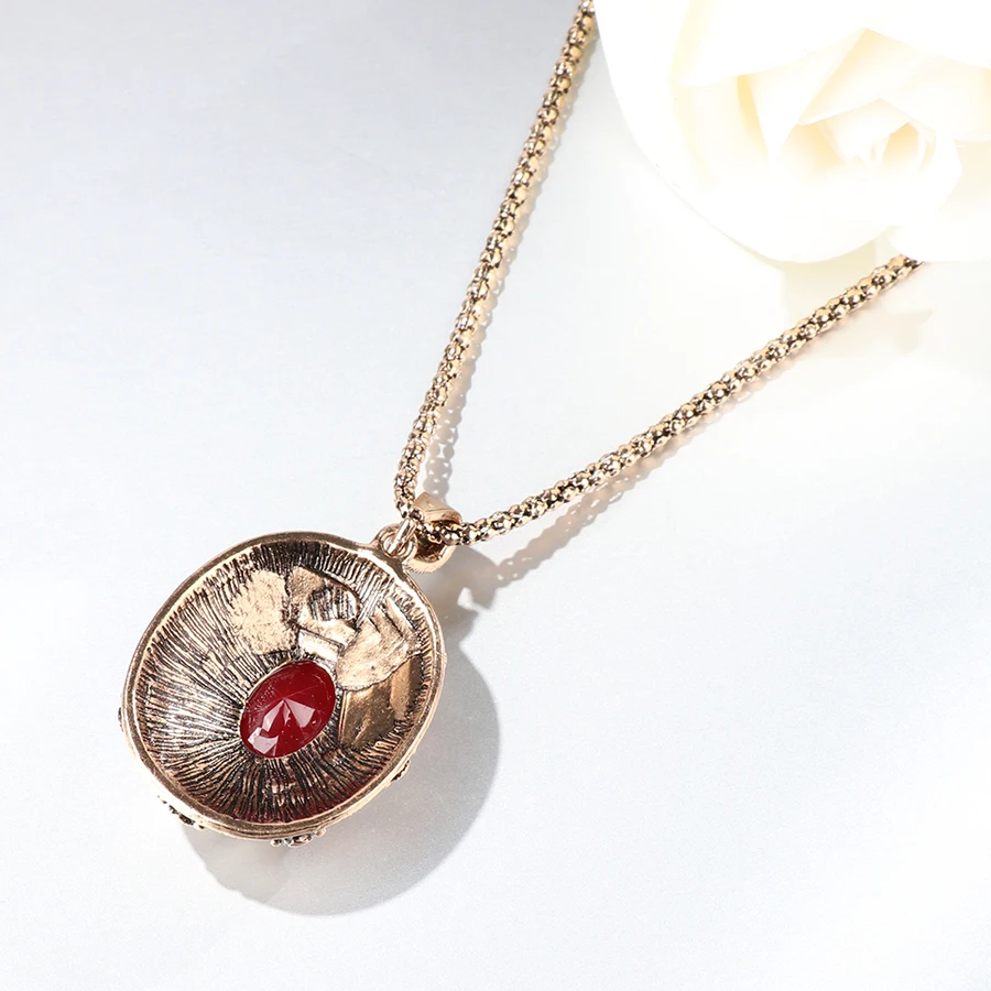 Wbmqda, красное ожерелье с натуральным камнем для женщин, этнические богемные ювелирные изделия, античное золотое ожерелье с кристаллами, вечерние подарки