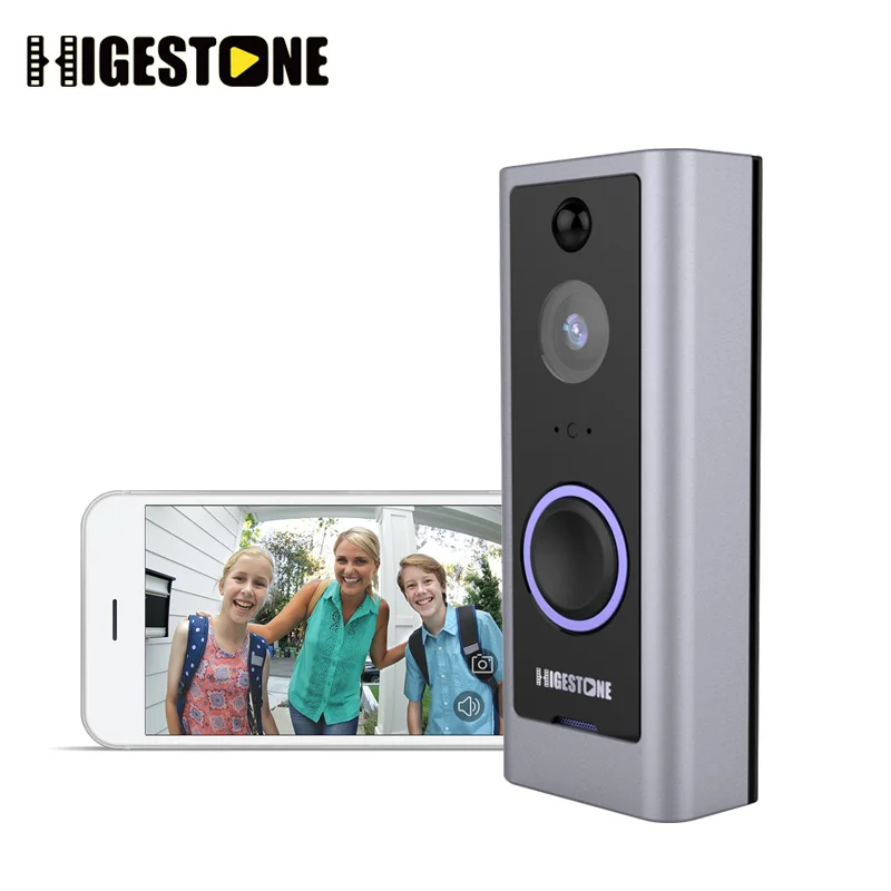 Беспроводной смарт Видеозвонок Higestone с Wi Fi дверной звонок IP65 двухстороннее аудио