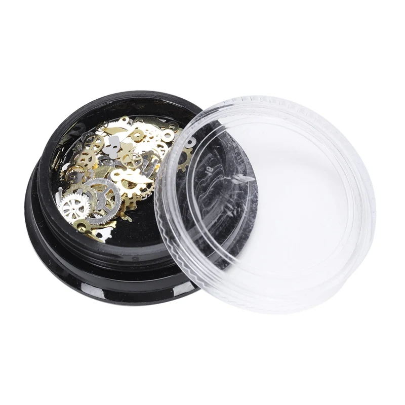 

Steampunk Retro Wheel Gears Shape Watch Parts Style Metal Slice Punk Nail Art Manicure Design 3D Diy Deco#Mix