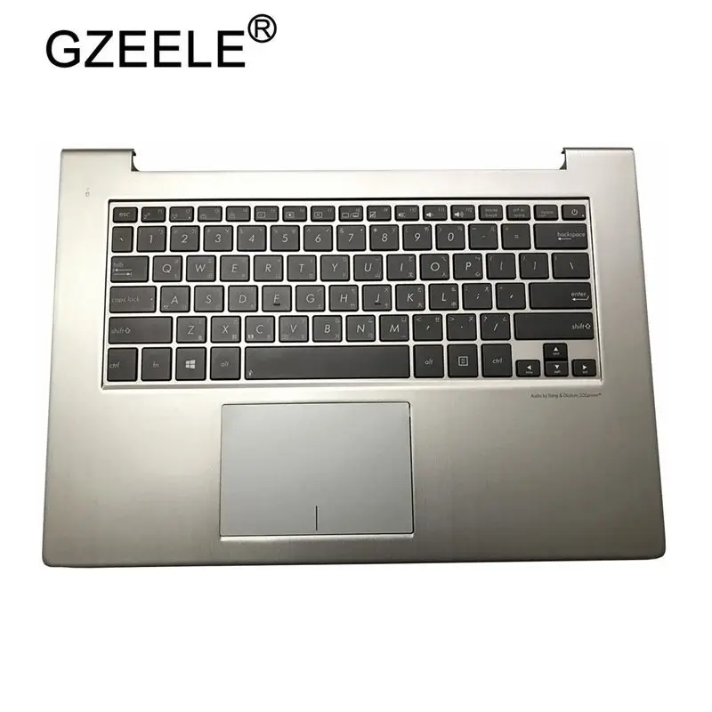

New CH laptop keyboard palmrest upper case for ASUS UX42 UX42VX UX42V BX42V UX42VS BX42VS silver color with touchpad backlit