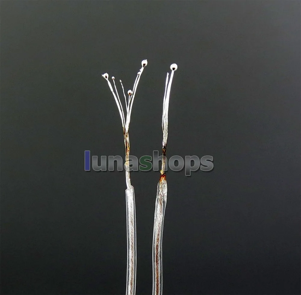 LN006246 1m 8 cores 10*0.1mm 99.99% Pure Silver Earphone DIY Custom Cable(Not Telf) Single Diameter OD:1.1mm