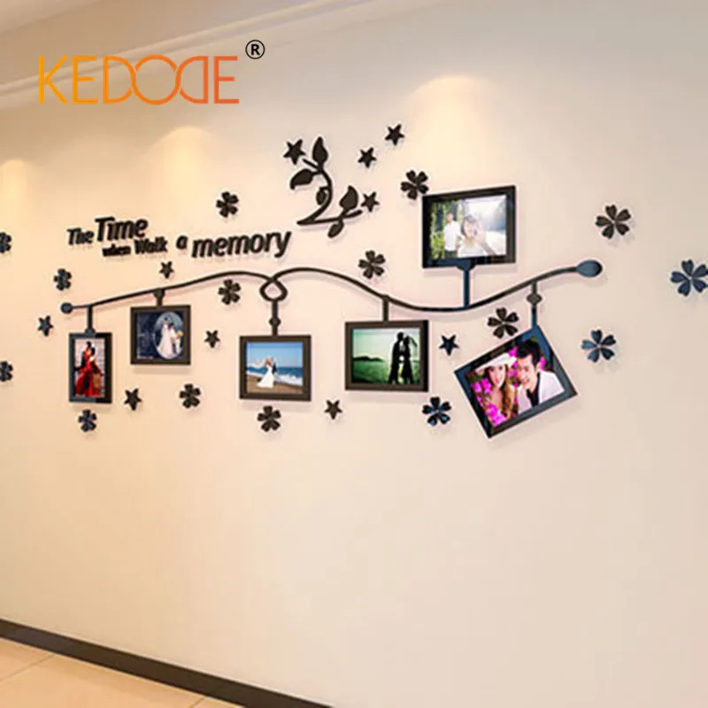 

KEDODE Crystal Acrylic Photo Frames Photo Tree 3D Wall Stickers Living Room Bedroom Creative Background Wall Stickers