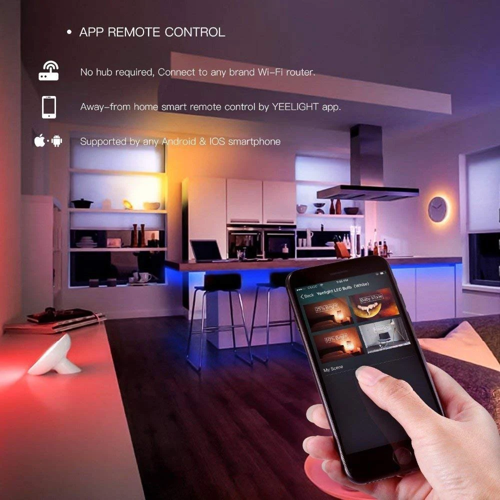 Xiaomi Yeelight оригинальный RGB Смарт светодиодная лента плюс WiFi Пульт дистанционного