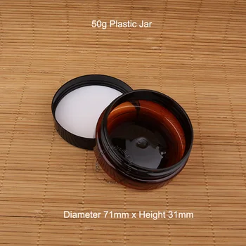 

100pcs/Lot Wholesale 50g Plastic Facail Cream Jar PET Bottle Empty Cosmetic Container Black Lid Small Pot Makeup Vial Packaging