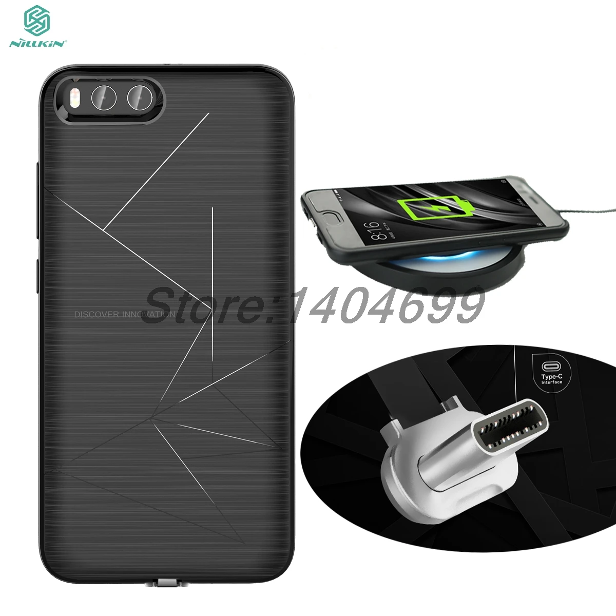 

Nillkin Xiaomi Mi6 Wireless Charger Case Qi Type-C Charging Receiver + Magnetic + TPU Case For Xiaomi Mi6 M6
