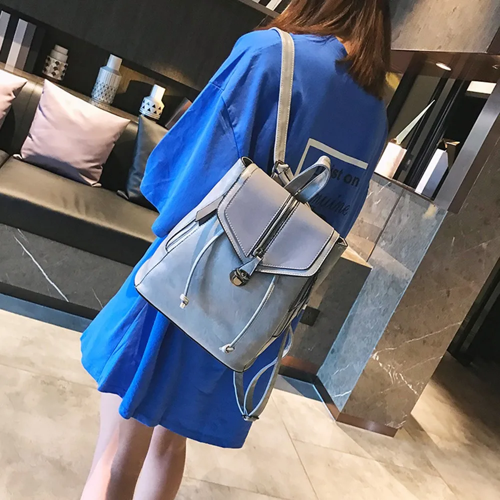 

ISHOWTIENDA Backpcak Bags 2019 Women Fashion Soft Leather Casual Small Packet Backpacks Bags Shouder Bag mochila feminina