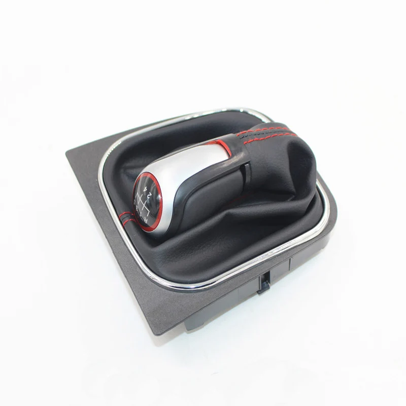 

For VW Volkswagen Golf 6 MK5 MK6 5 speed 6 Speed Plastic Shift Knob with Leather Gaitor boot Car Stick CNWAGNER